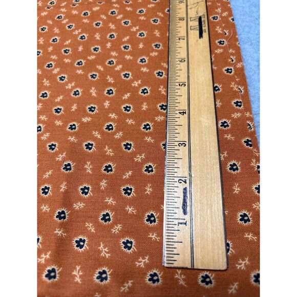 Vintage Orange Floral Cotton Fabric 1/4 yard x 44" for Quilting & Crafts - Picture 4 of 5